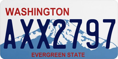WA license plate AXX2797
