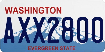 WA license plate AXX2800