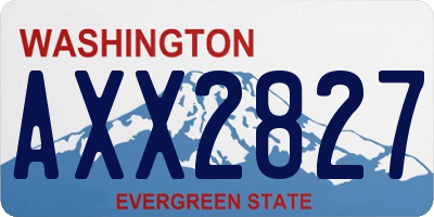 WA license plate AXX2827