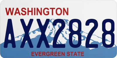 WA license plate AXX2828
