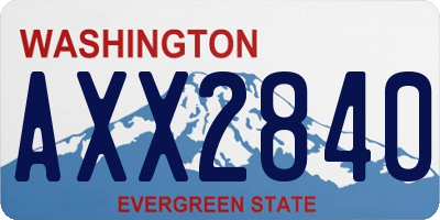 WA license plate AXX2840