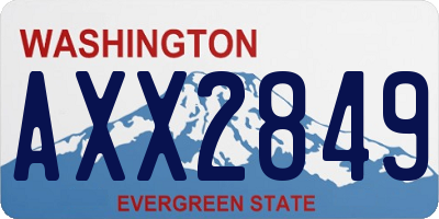 WA license plate AXX2849