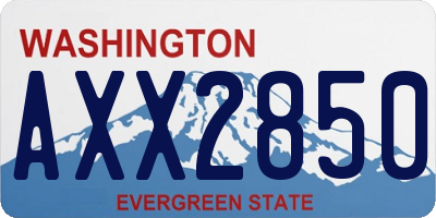 WA license plate AXX2850