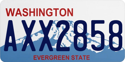 WA license plate AXX2858