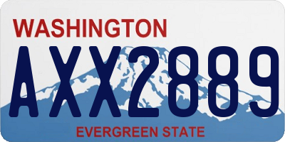 WA license plate AXX2889
