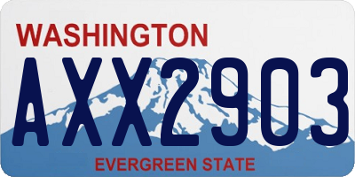 WA license plate AXX2903