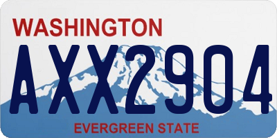 WA license plate AXX2904