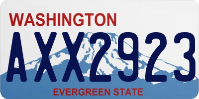 WA license plate AXX2923