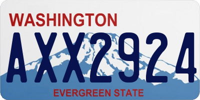 WA license plate AXX2924