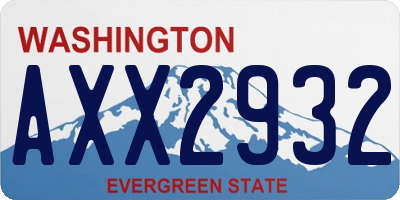 WA license plate AXX2932