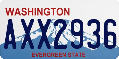 WA license plate AXX2936