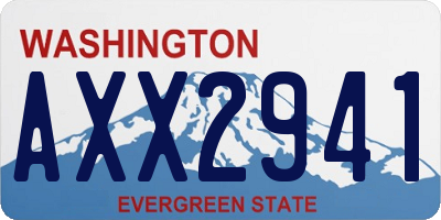 WA license plate AXX2941