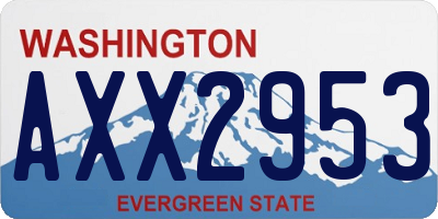 WA license plate AXX2953