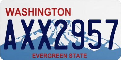 WA license plate AXX2957