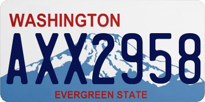 WA license plate AXX2958