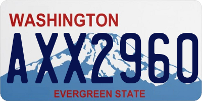 WA license plate AXX2960