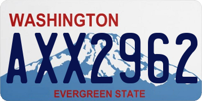 WA license plate AXX2962