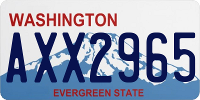 WA license plate AXX2965