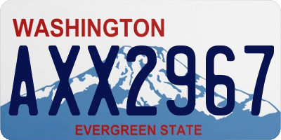 WA license plate AXX2967