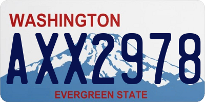 WA license plate AXX2978
