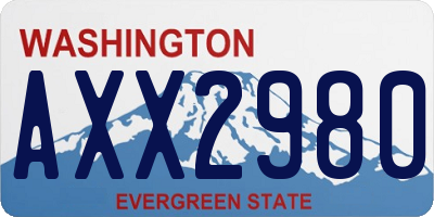 WA license plate AXX2980