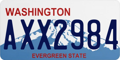 WA license plate AXX2984