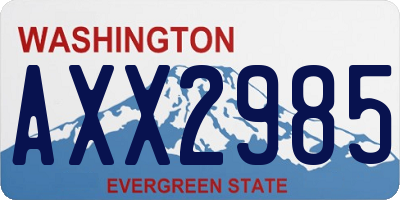 WA license plate AXX2985
