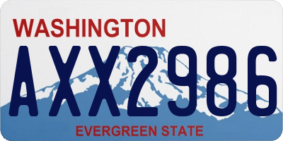 WA license plate AXX2986