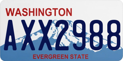 WA license plate AXX2988
