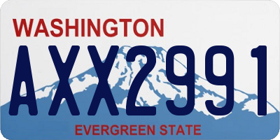 WA license plate AXX2991