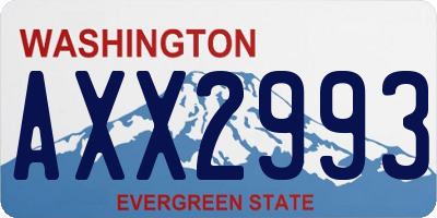WA license plate AXX2993