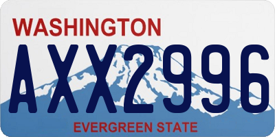 WA license plate AXX2996
