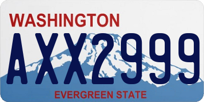 WA license plate AXX2999