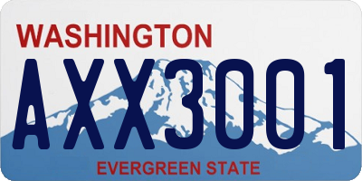WA license plate AXX3001
