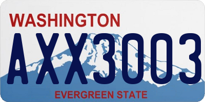 WA license plate AXX3003