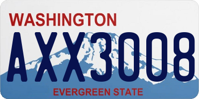 WA license plate AXX3008