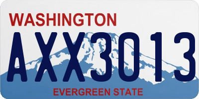 WA license plate AXX3013