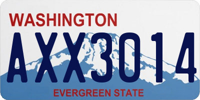 WA license plate AXX3014