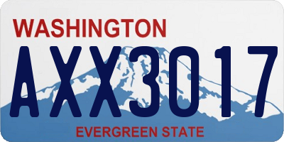 WA license plate AXX3017