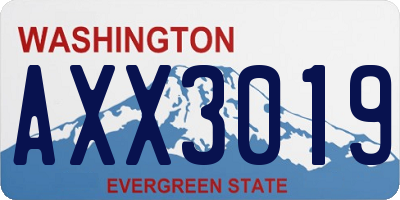 WA license plate AXX3019