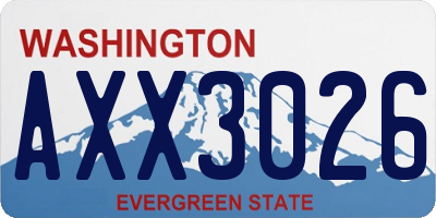 WA license plate AXX3026