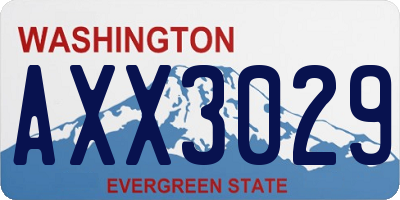 WA license plate AXX3029