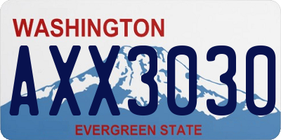 WA license plate AXX3030