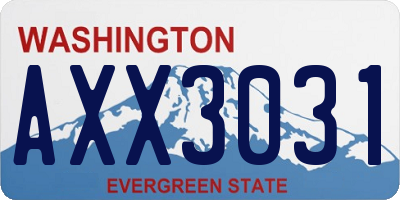 WA license plate AXX3031
