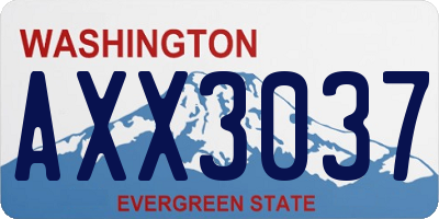 WA license plate AXX3037