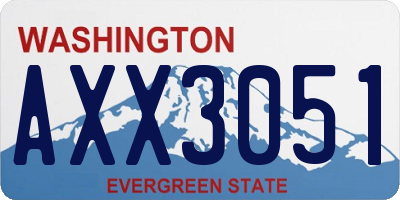 WA license plate AXX3051