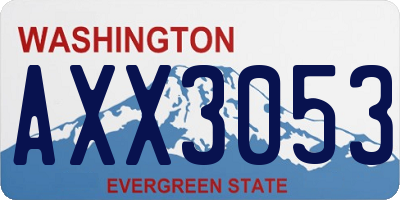 WA license plate AXX3053