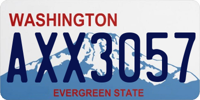 WA license plate AXX3057