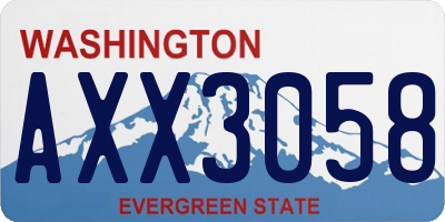 WA license plate AXX3058