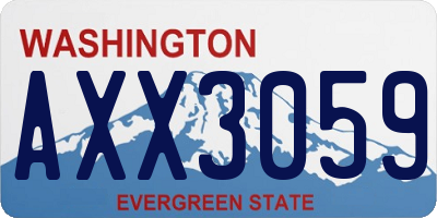 WA license plate AXX3059